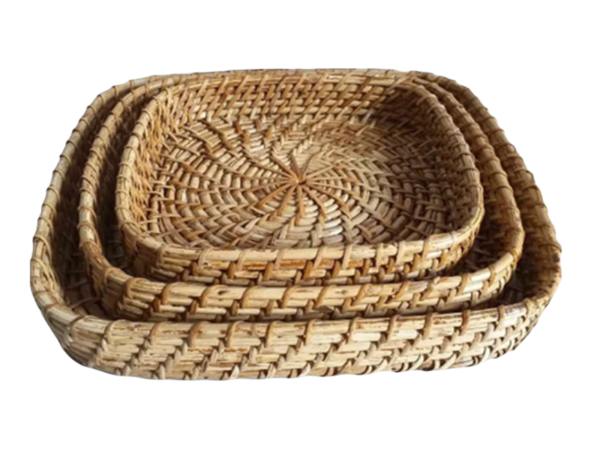 Square Cane Tray -  Set of 3