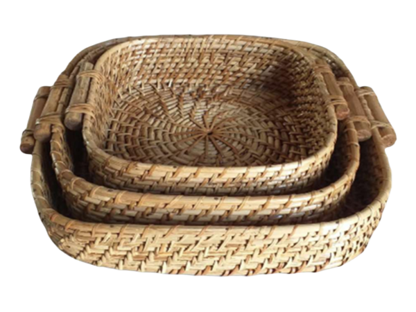 Square Cane Tray -  Set of 3 - Image 2