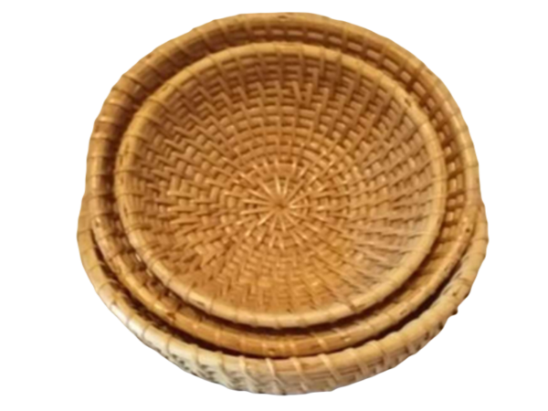 Round Cane Basket  Set of 3